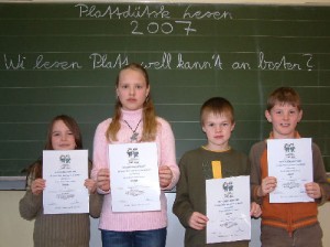 Gewinner des Plattdeutschen Lesewettbewerbs 2007